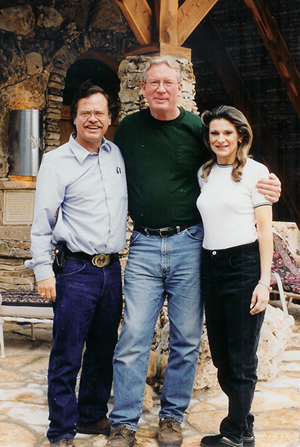 Max and Sherry Greiner with Jim Beard outdoors