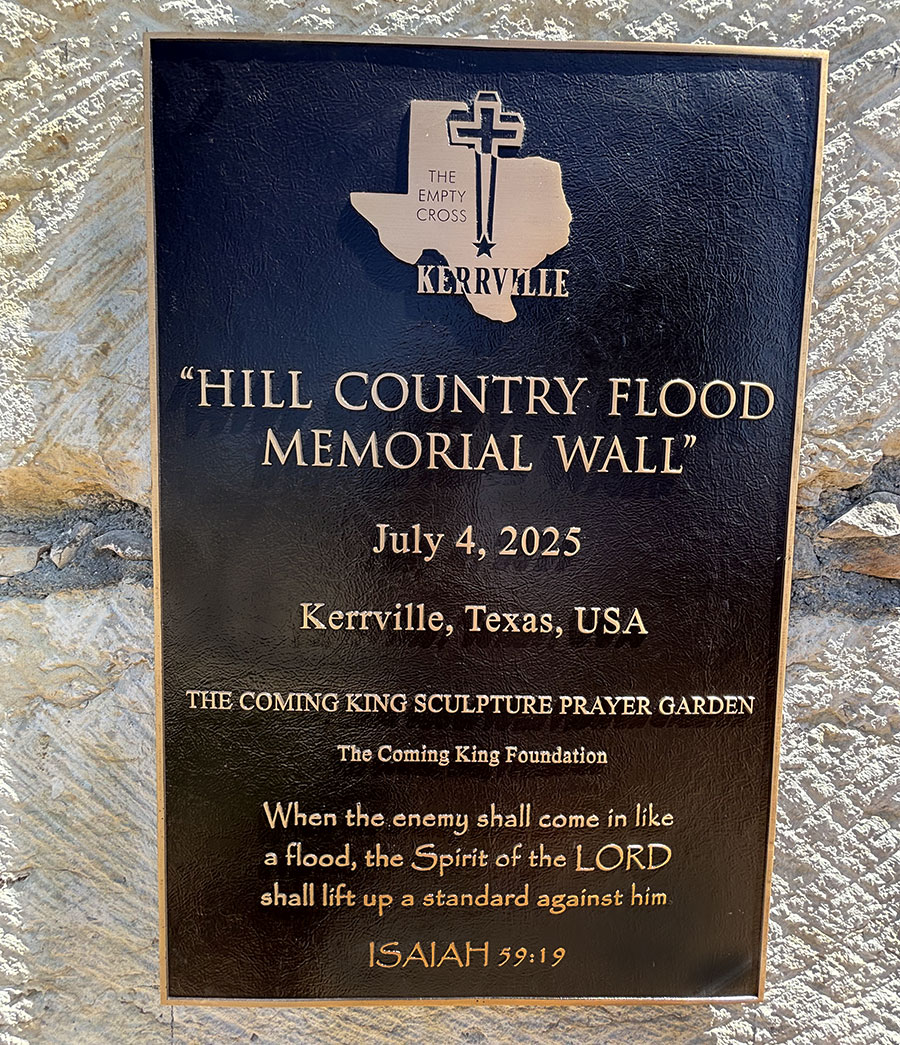 Hill Country Memorial Wall plaque